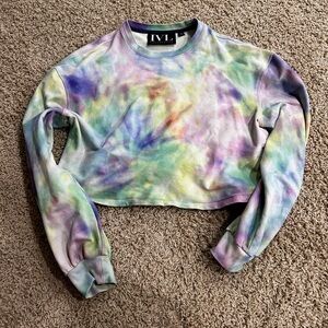 IVL Collective Crop Tie Dye Balloon Sleeve Sweatshirt 6